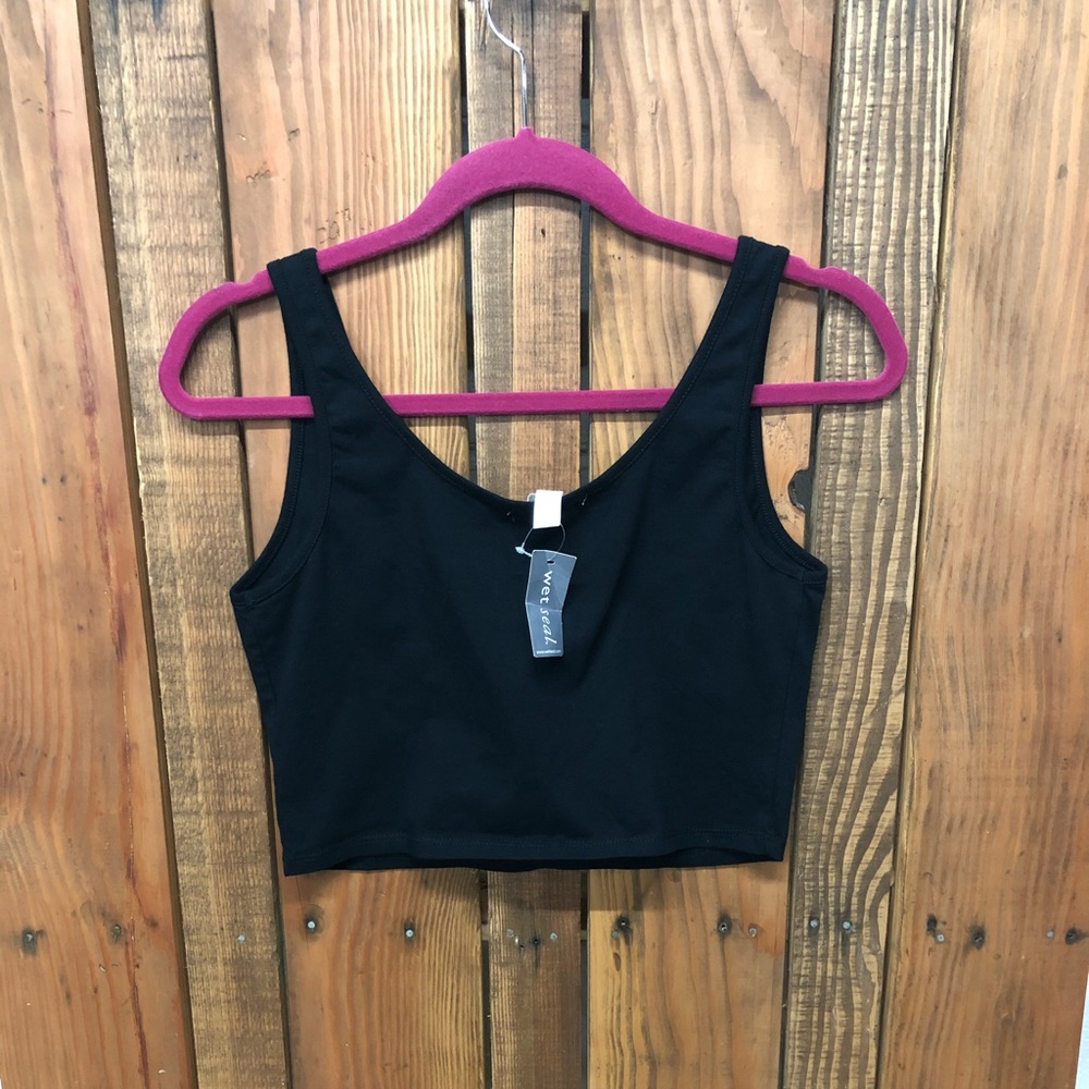 NWT Wet Seal size large black crop top - Picture 4 of 4